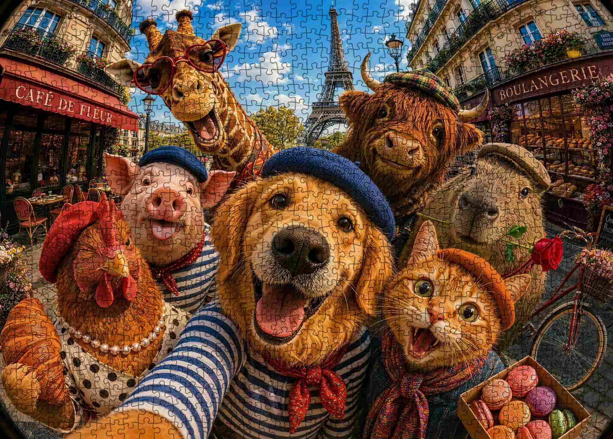 tucocoo-paris-animal-friends-selfie-puzzle-1000-teile-tiere image 2
