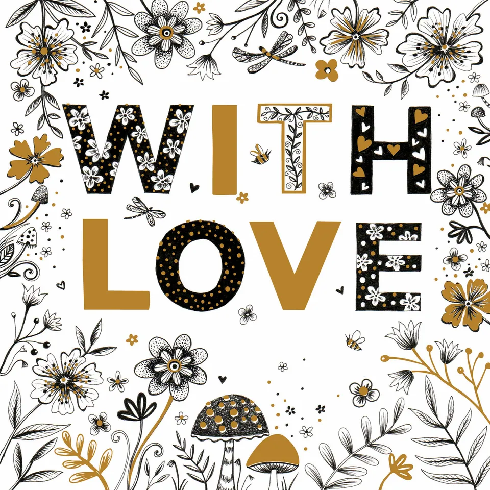 otter-house-ink-moon-grusskarte-with-love-herz-goldfolie image 1
