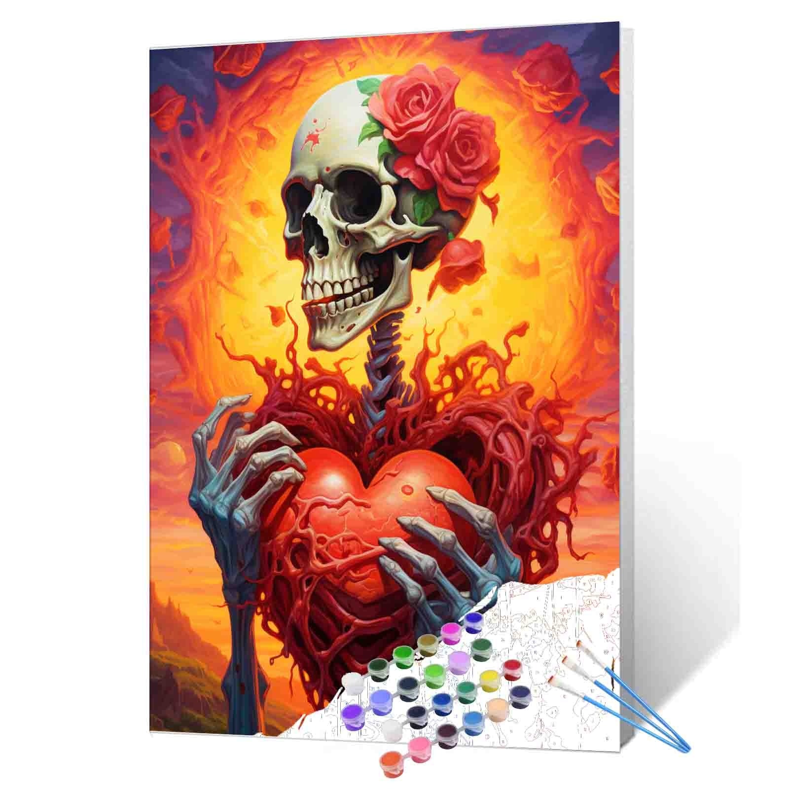 tucocoo-paint-by-numbers-burning-passion-skeleton-malen-nach-zahlen-40x50 image 1