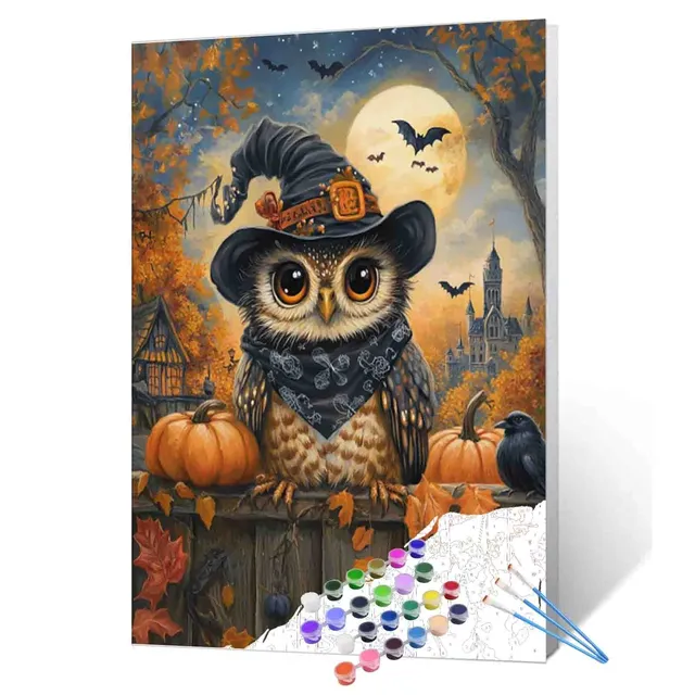 tucocoo-halloween-owl-malen-nach-zahlen-40x50cm-ohne-rahmen image 1