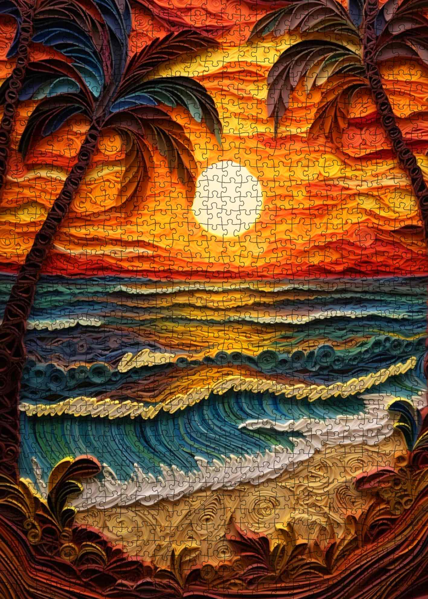 tucocoo-tropical-sunset-waves-puzzle-1000-teile-meer image 2