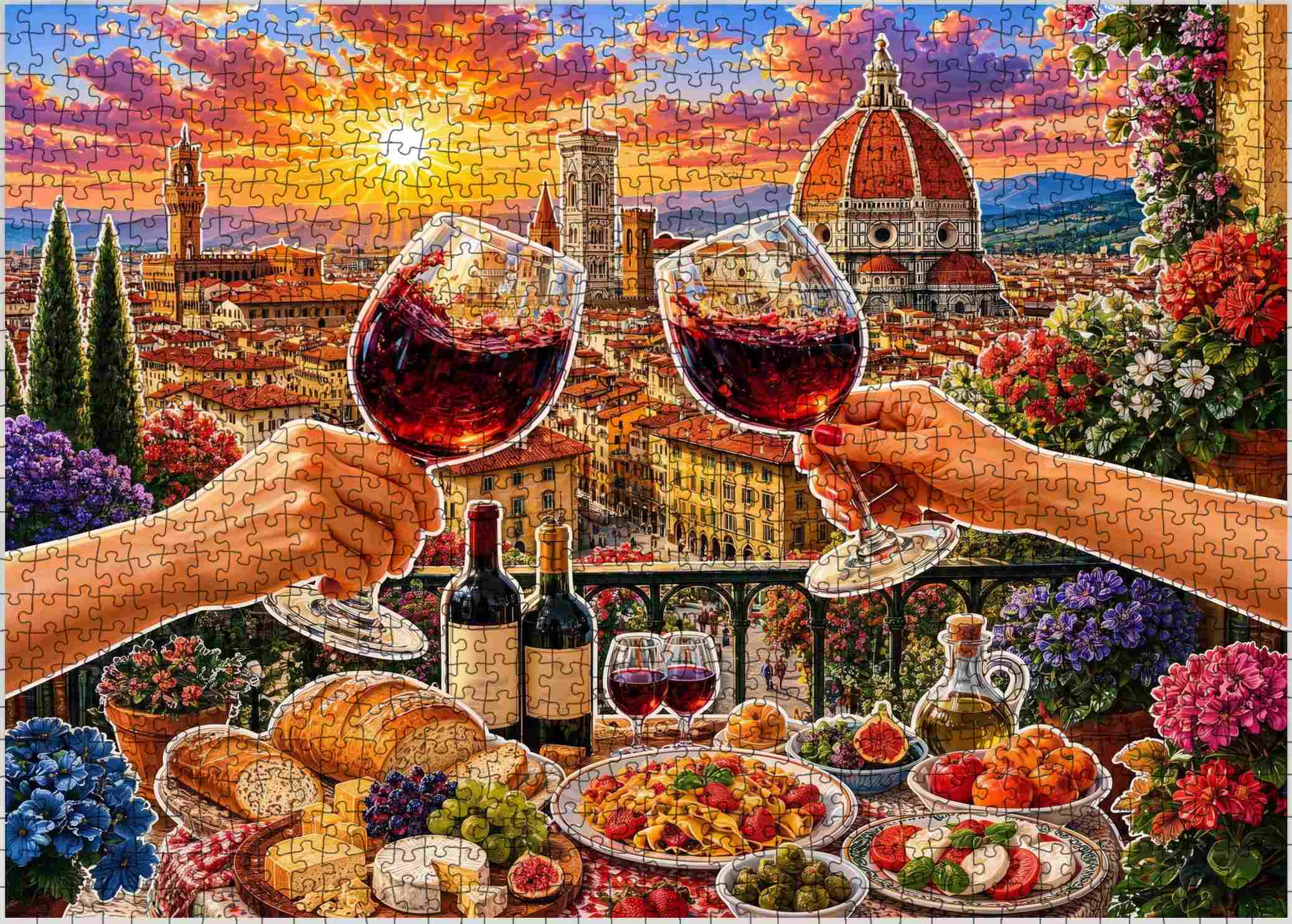tucocoo-jigsaw-puzzles-florence-sunset-puzzle-1000-teile-wein image 2