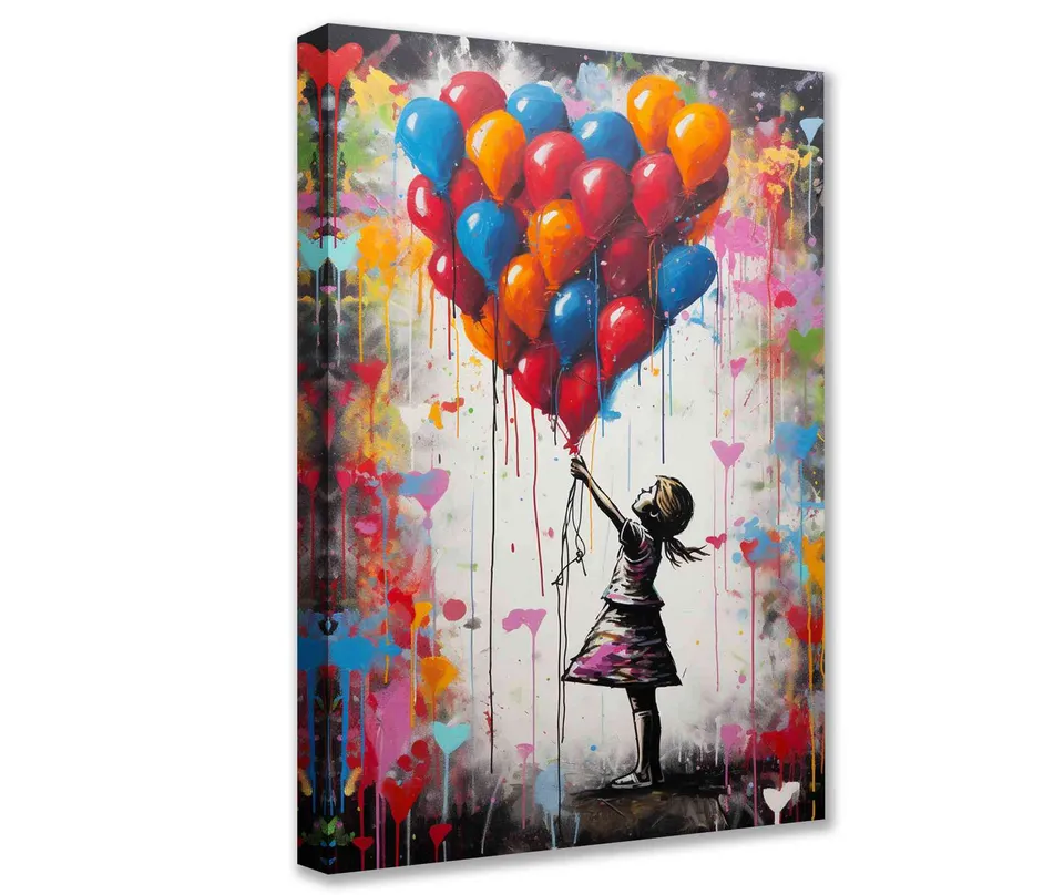 tucocoo-canvas-wall-art-herzballons-m-dchen-leinwandbild-40x50cm image 1