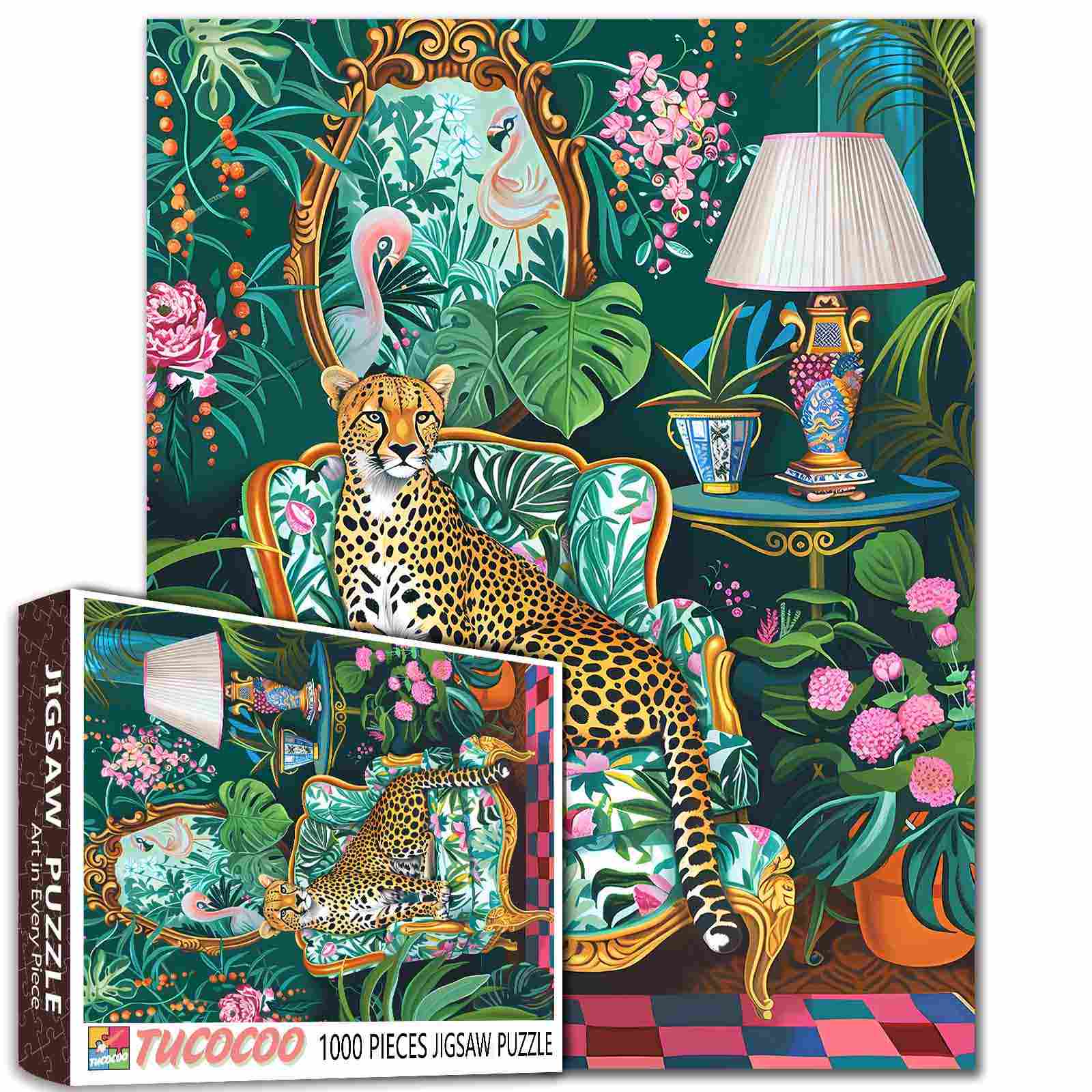 tucocoo-leopard-lounge-retreat-puzzle-1000-teile-leopard image 1