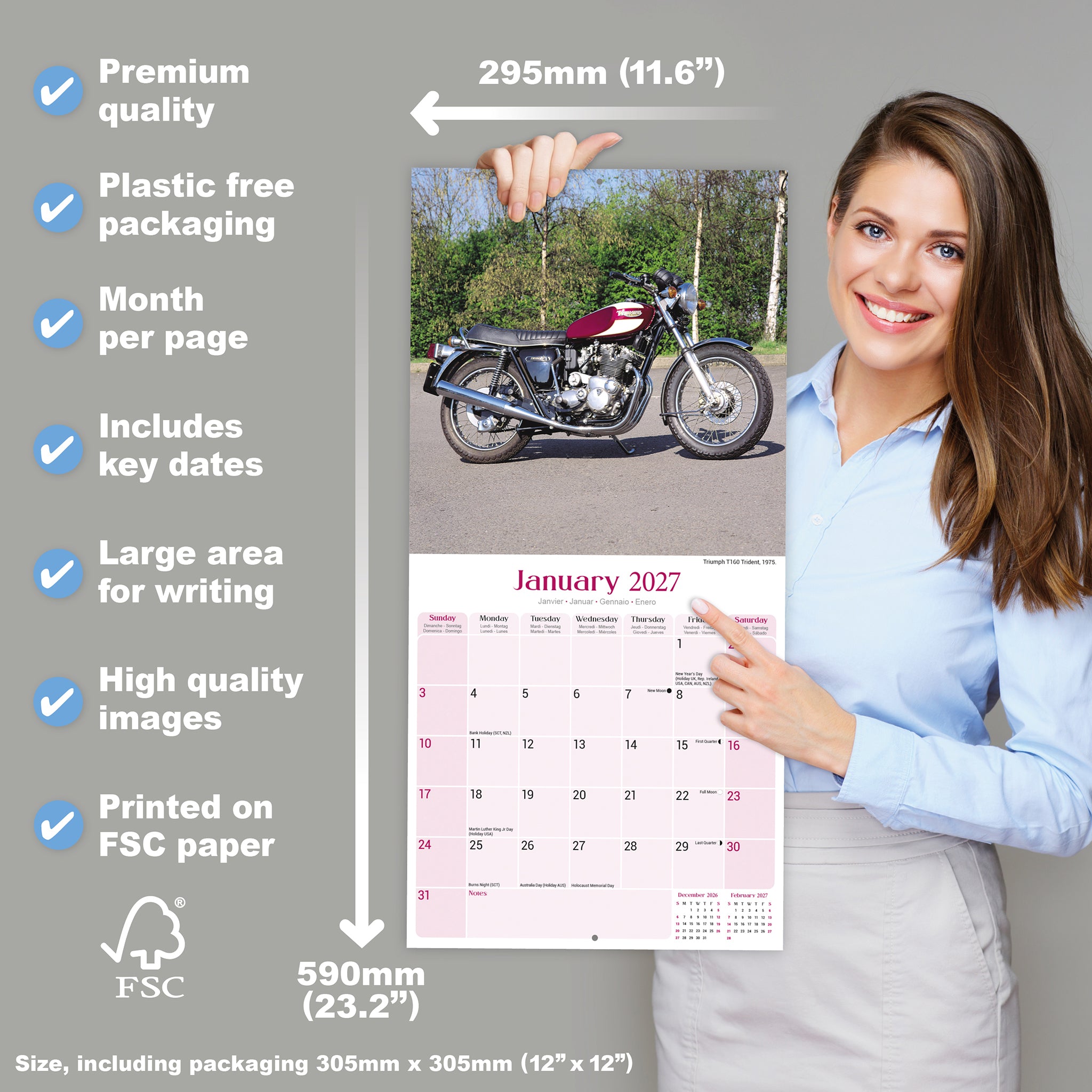 otter-house-calendars-classic-british-bikes-wandkalender-2027 image 4