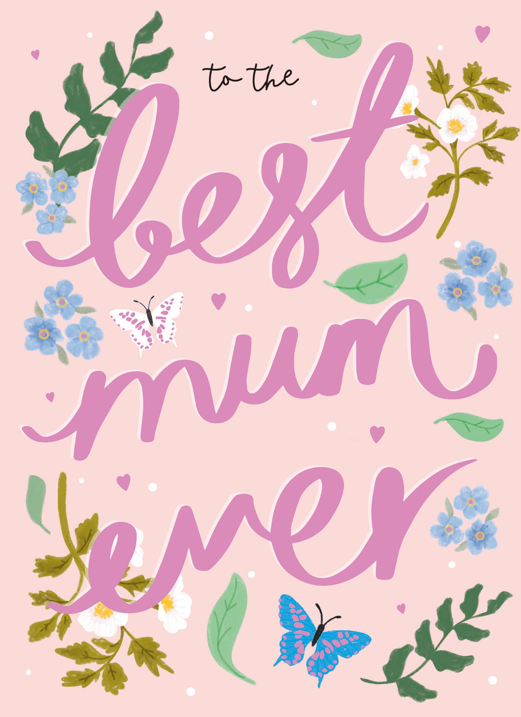 otter-house-muttertagskarte-best-mum-ever-schmetterling-floral image 1