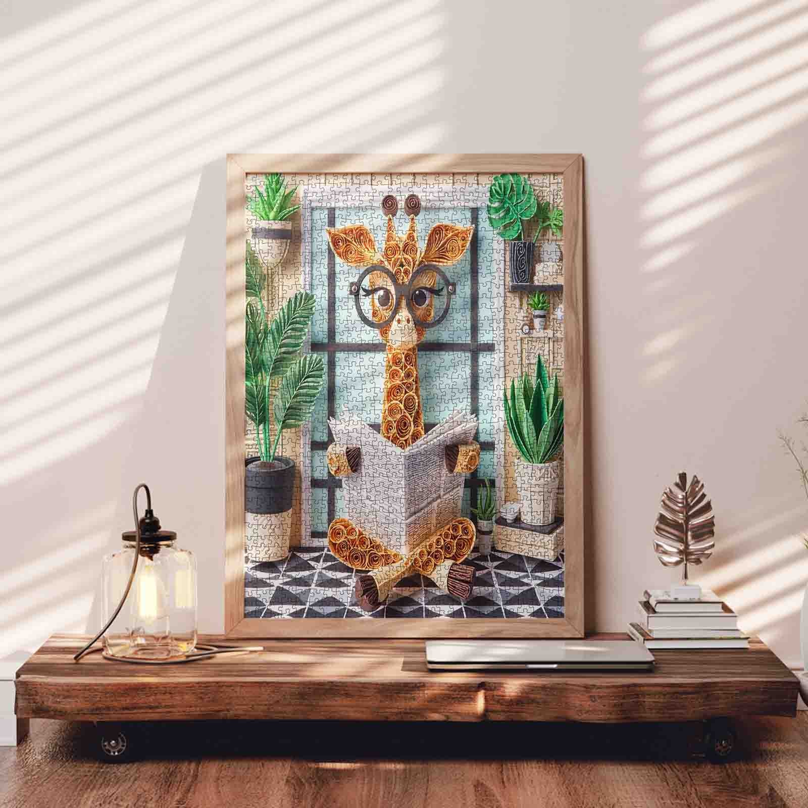 tucocoo-quilled-giraffe-puzzle-1000-teile-lesegiraffe image 3