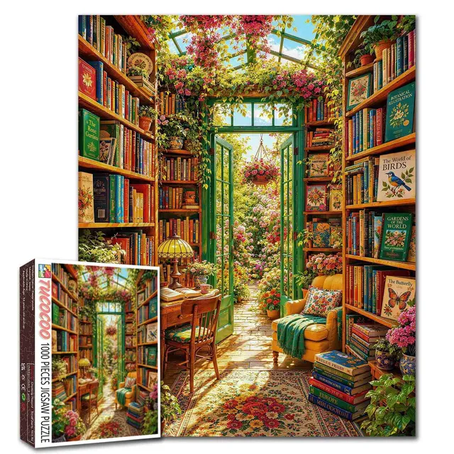 tucocoo-secret-garden-library-puzzle-1000-teile-bibliothek image 1