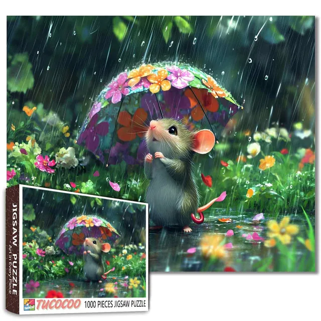 tucocoo-cute-mouse-flowers-puzzle-1000-teile-tiere image 1