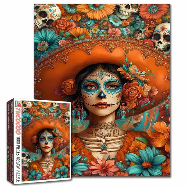 tucocoo-sugar-skull-lady-puzzle-1000-teile-halloween image 1
