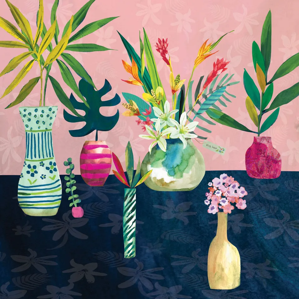 otter-house-fusion-tropical-vases-gru-karte-vasen-blanko image 1