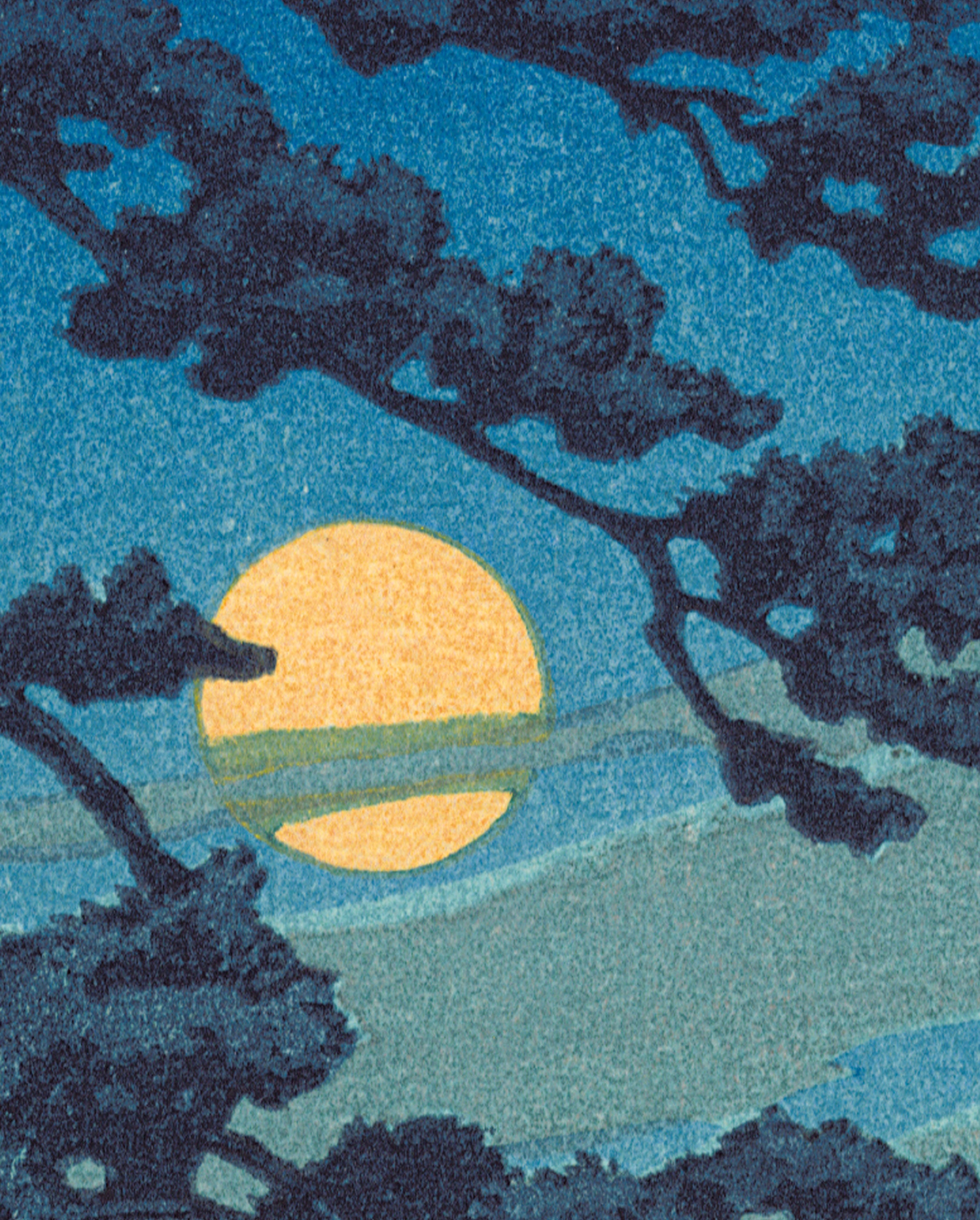 pomegranate-kawase-hasui-full-moon-at-magome-lesezeichen-japan-kunst image 2