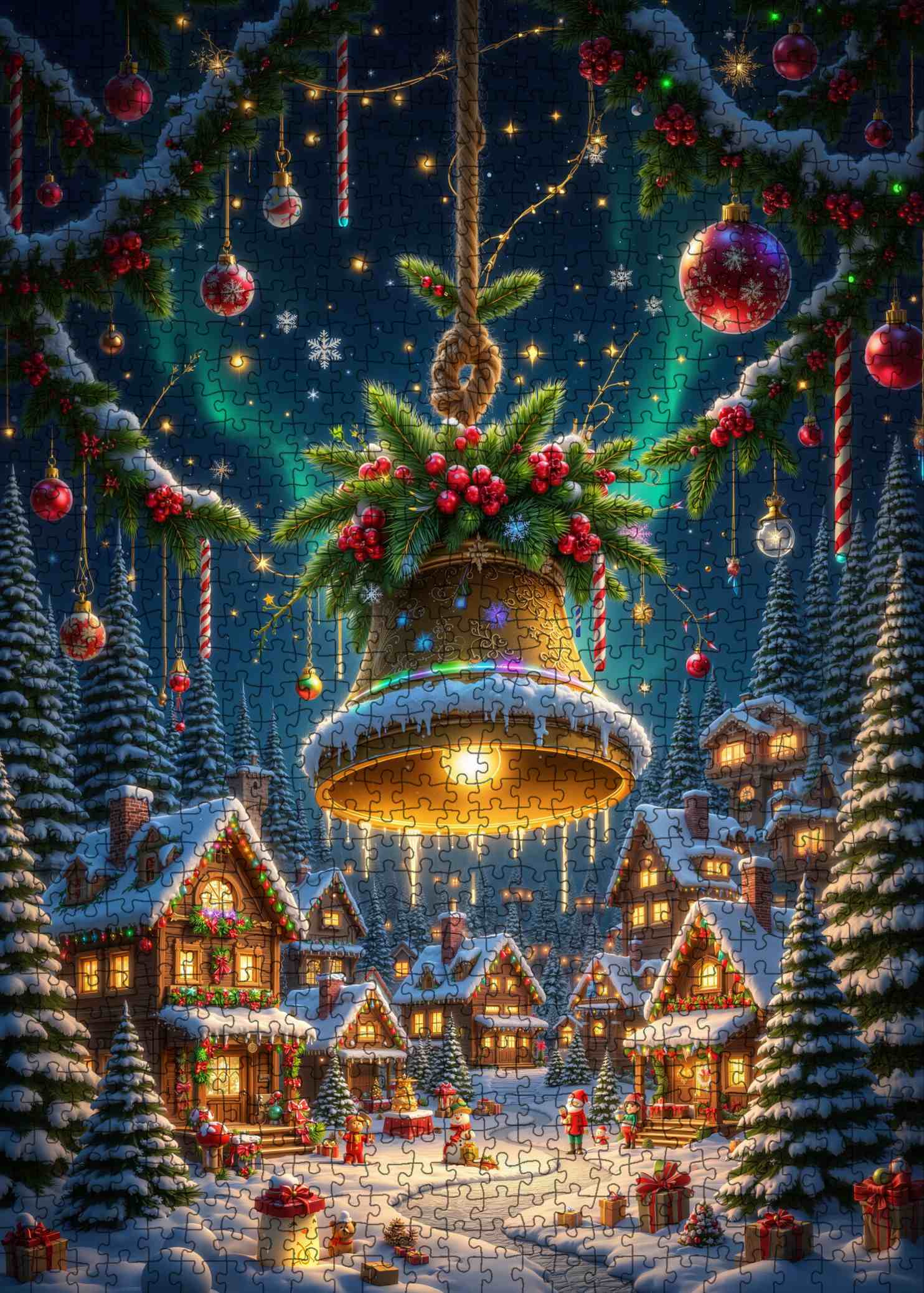 tucocoo-golden-christmas-bell-puzzle-1000-teile-weihnachten image 2