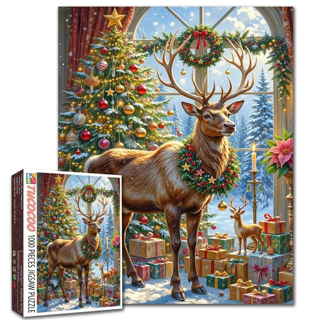 tucocoo-majestic-reindeer-festive-hall-puzzle-1000-teile-weihnachten image 1