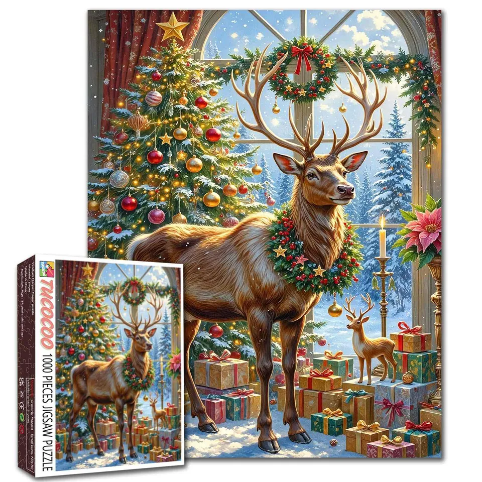 tucocoo-majestic-reindeer-festive-hall-puzzle-1000-teile-weihnachten image 1