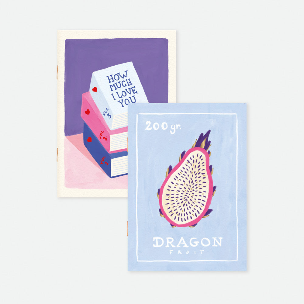 all-the-ways-to-say-books-dragon-fruit-notizbuch-a6-2er-goldfolie image 1