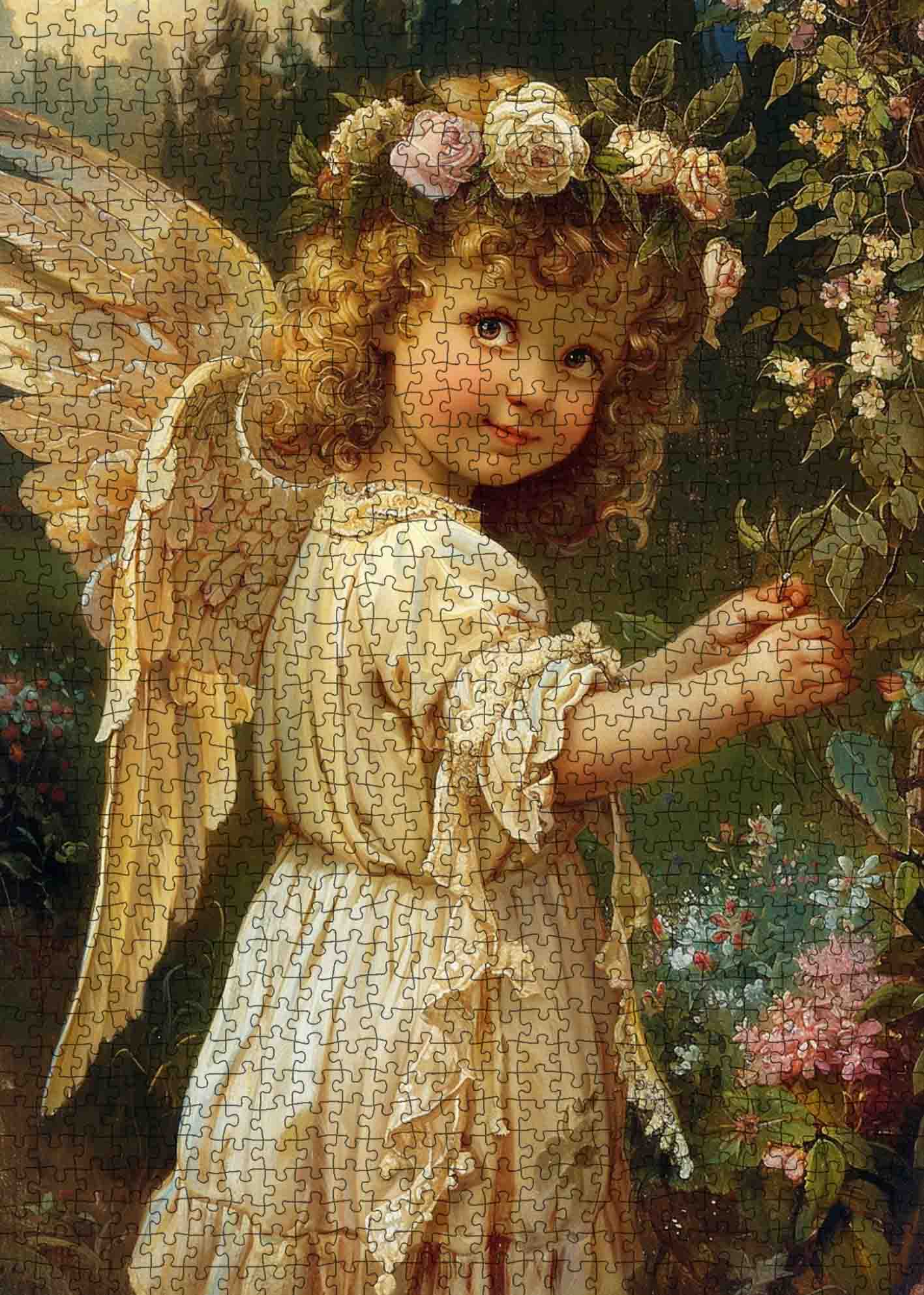 tucocoo-angelic-girl-with-flowers-puzzle-1000-teile-fee image 2