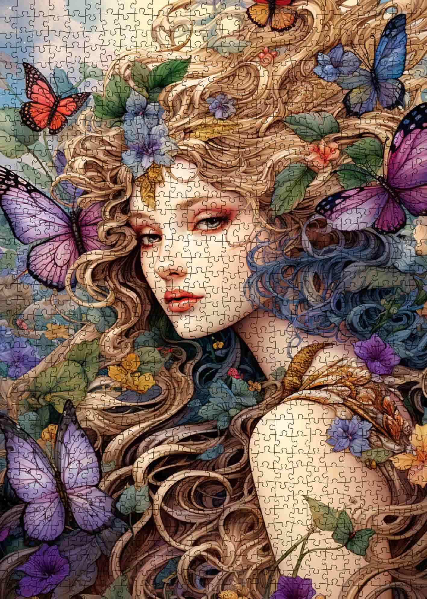 tucocoo-embraced-fairy-flowing-hair-puzzle-1000-teile image 2
