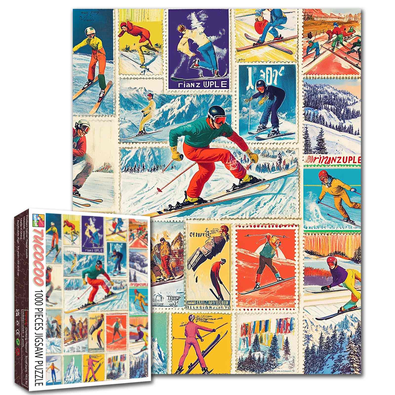 tucocoo-vintage-ski-adventure-puzzle-1000-teile-sport image 1