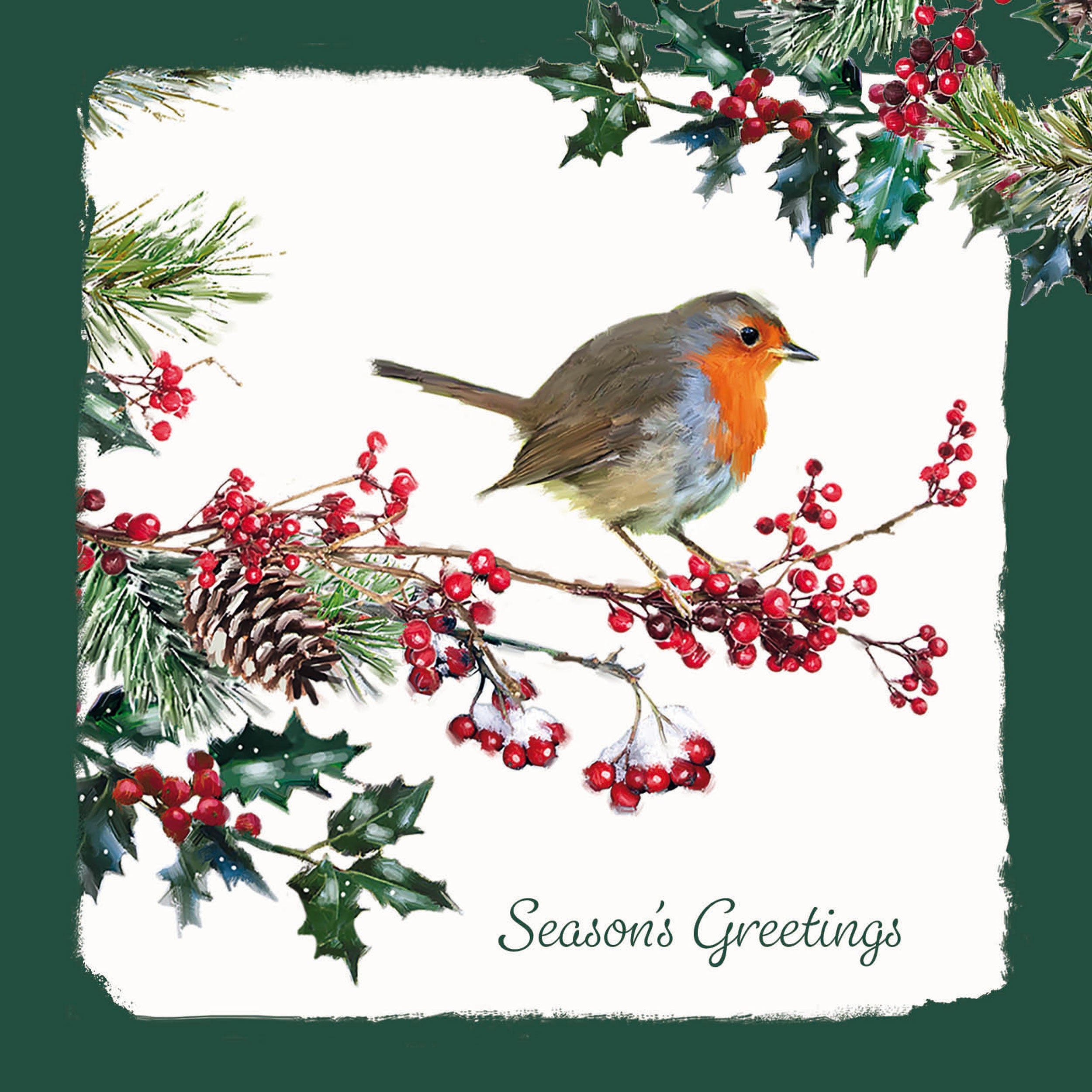 otter-house-christmas-robin-foliage-weihnachtskarten-10er image 2