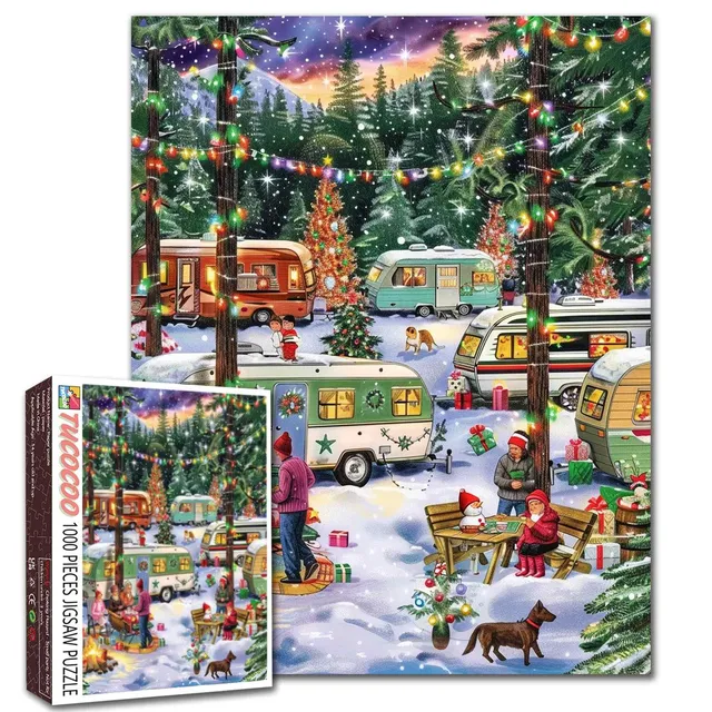 tucocoo-christmas-camper-wonderland-puzzle-1000-teile-wohnwagen image 1