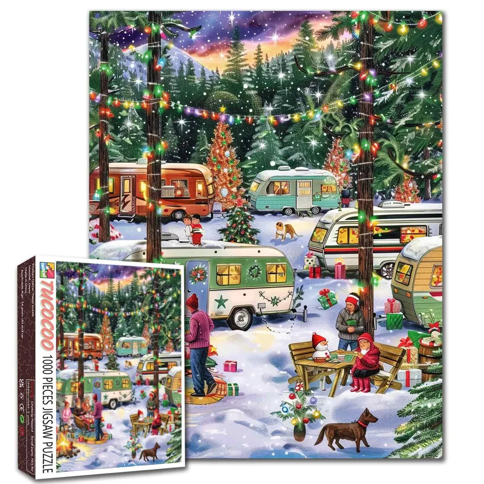 tucocoo-christmas-camper-wonderland-puzzle-1000-teile-wohnwagen image 1