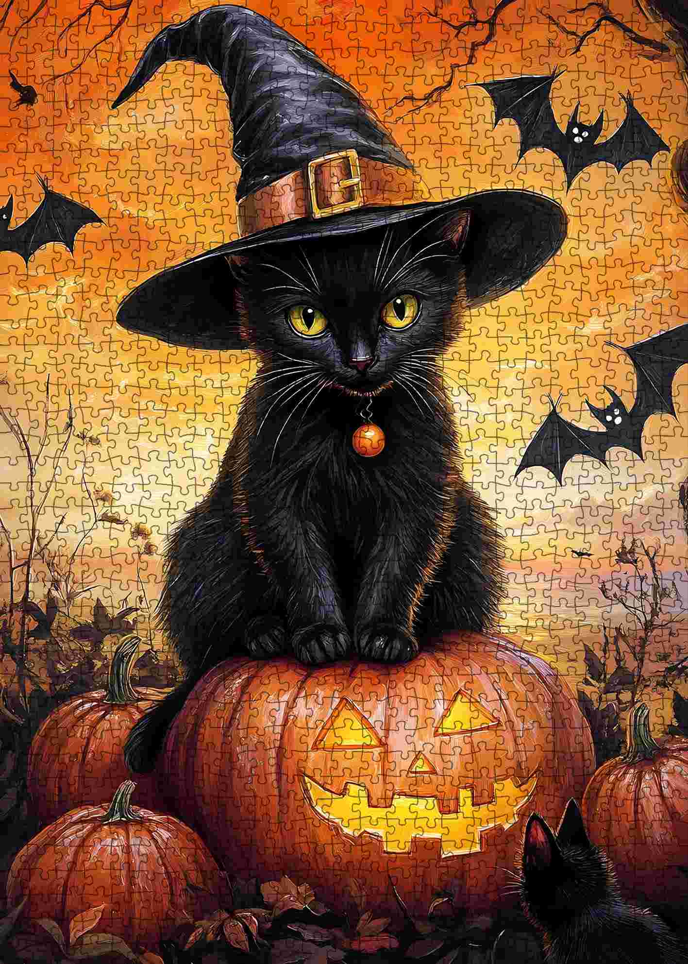 tucocoo-jigsaw-halloween-black-cat-pumpkin-puzzle-1000-teile-katze image 2