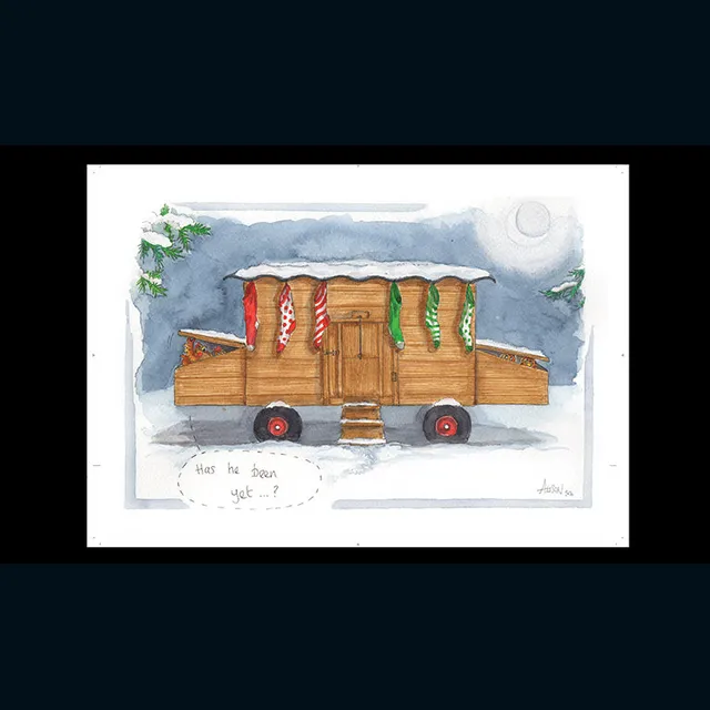 otter-house-christmas-has-he-been-yet-weihnachtskarte-huhn image 1