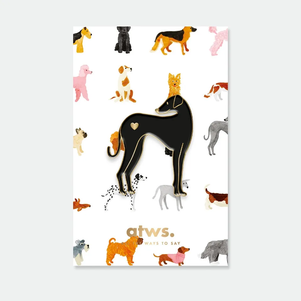 all-the-ways-to-say-pins-greyhound-emaille-pin-windhund-gold image 1
