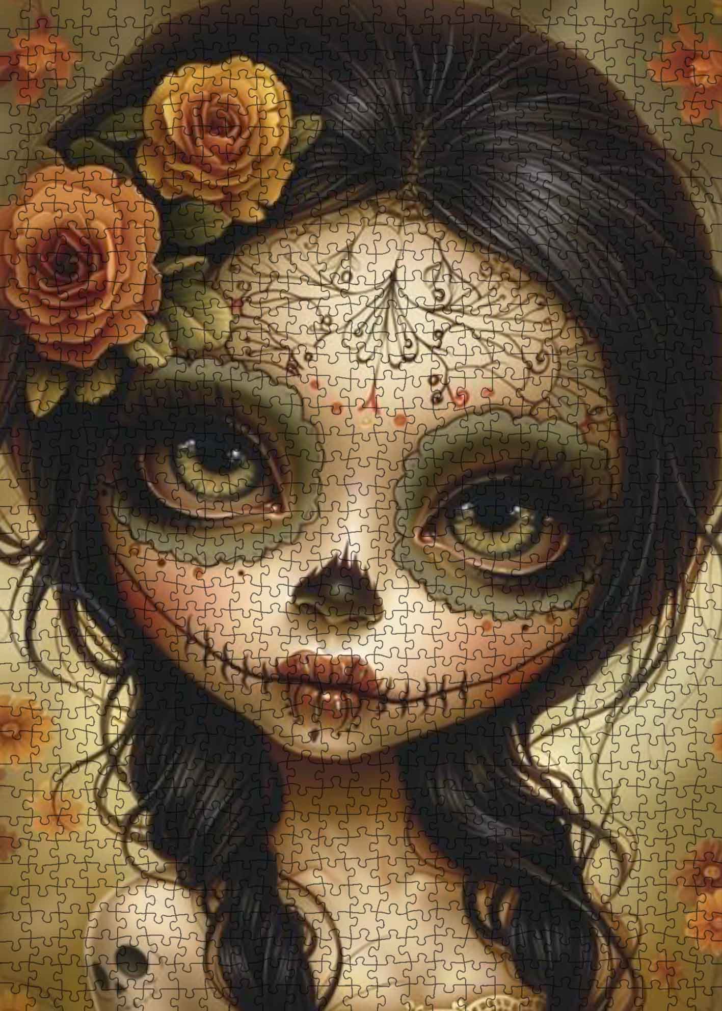 tucocoo-sugar-skull-girl-puzzle-1000-teile-rosen image 2