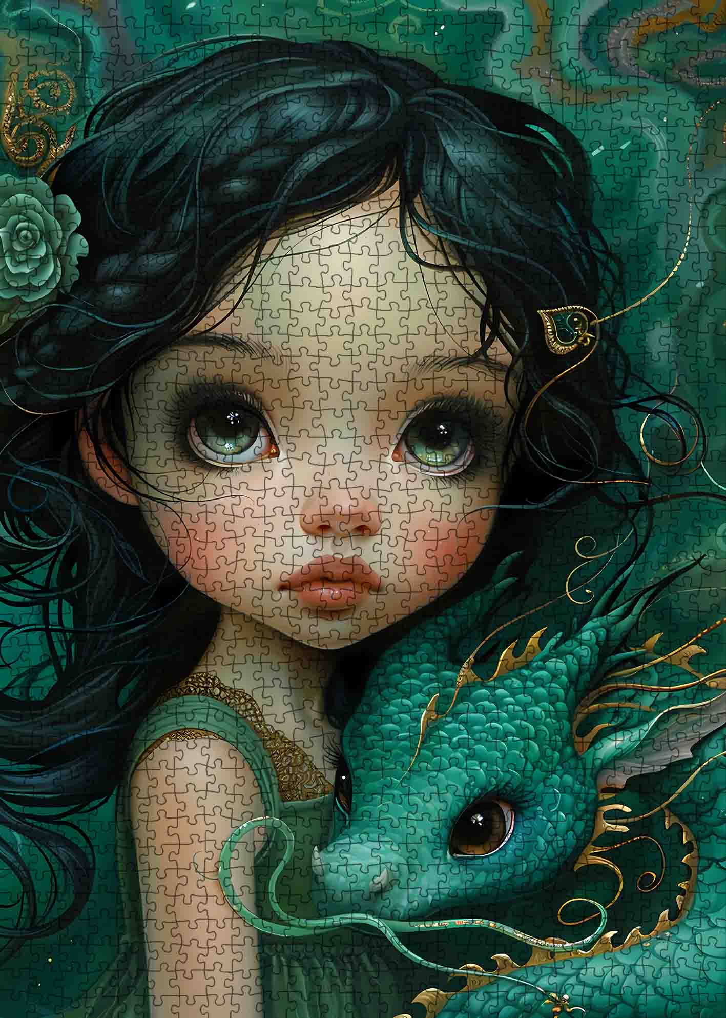 tucocoo-enchanted-girl-and-dragon-puzzle-1000-teile image 2