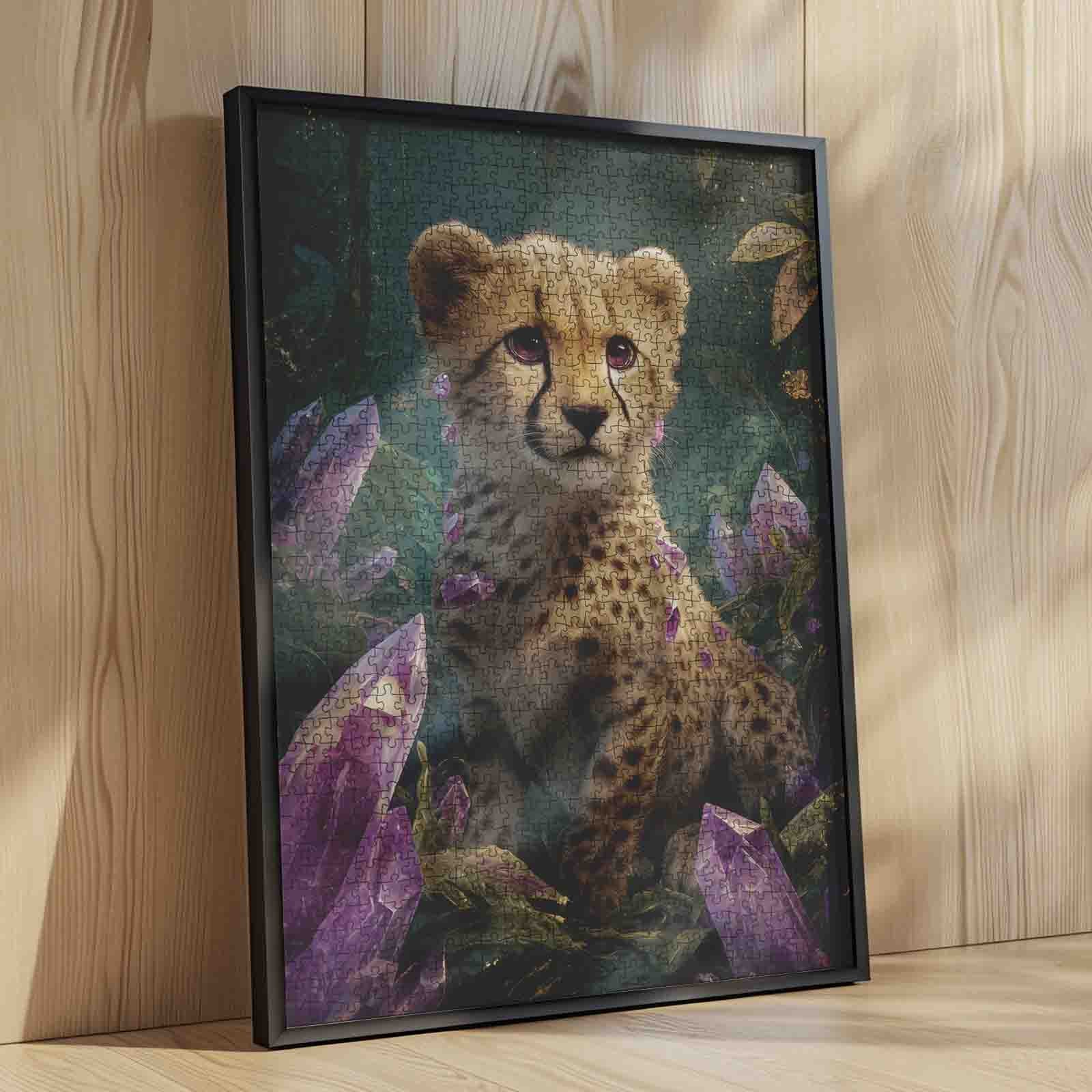 tucocoo-jigsaw-puzzles-cheetah-cub-crystal-forest-puzzle-1000teile image 4