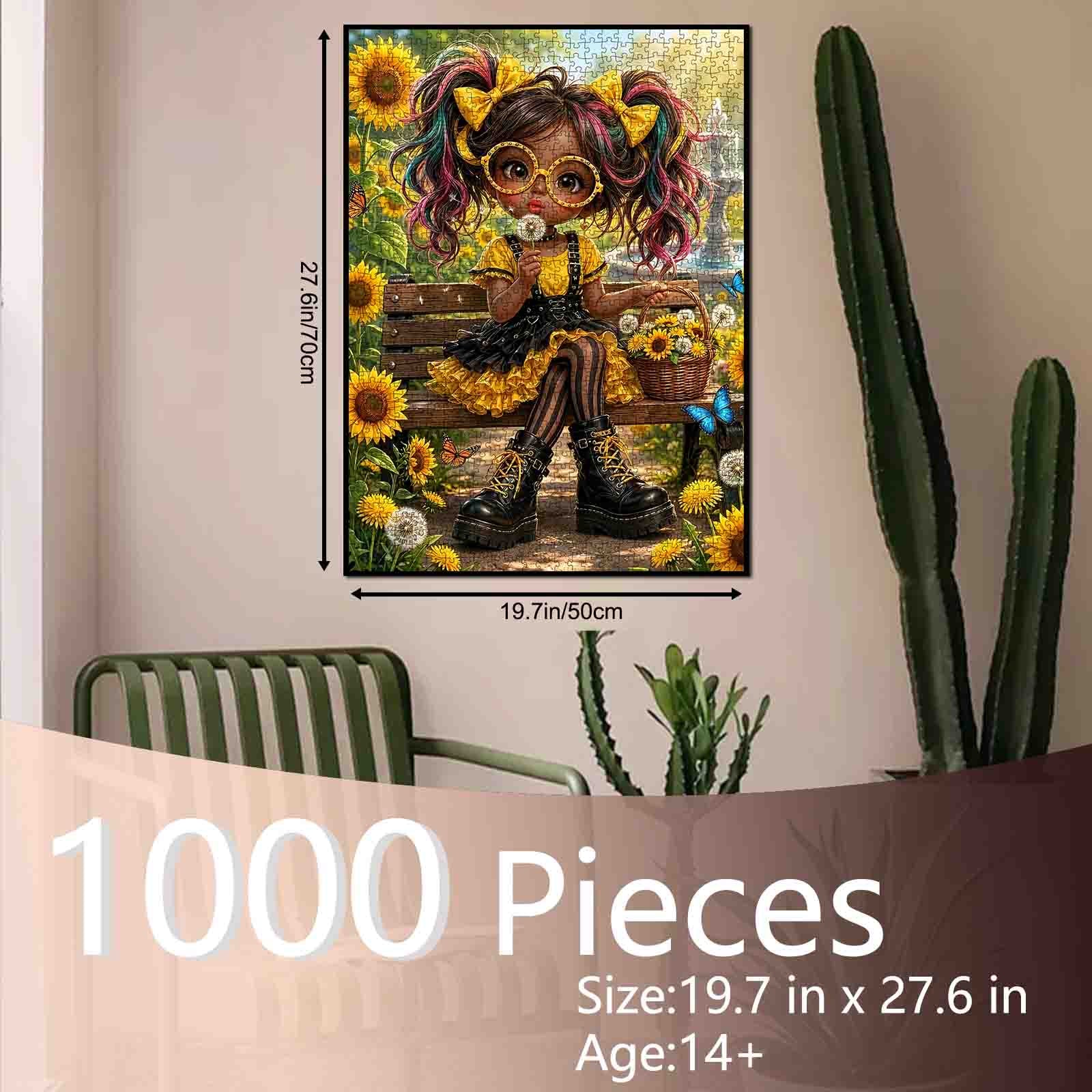 tucocoo-sunflower-girl-garden-day-puzzle-1000-teile-garten image 5