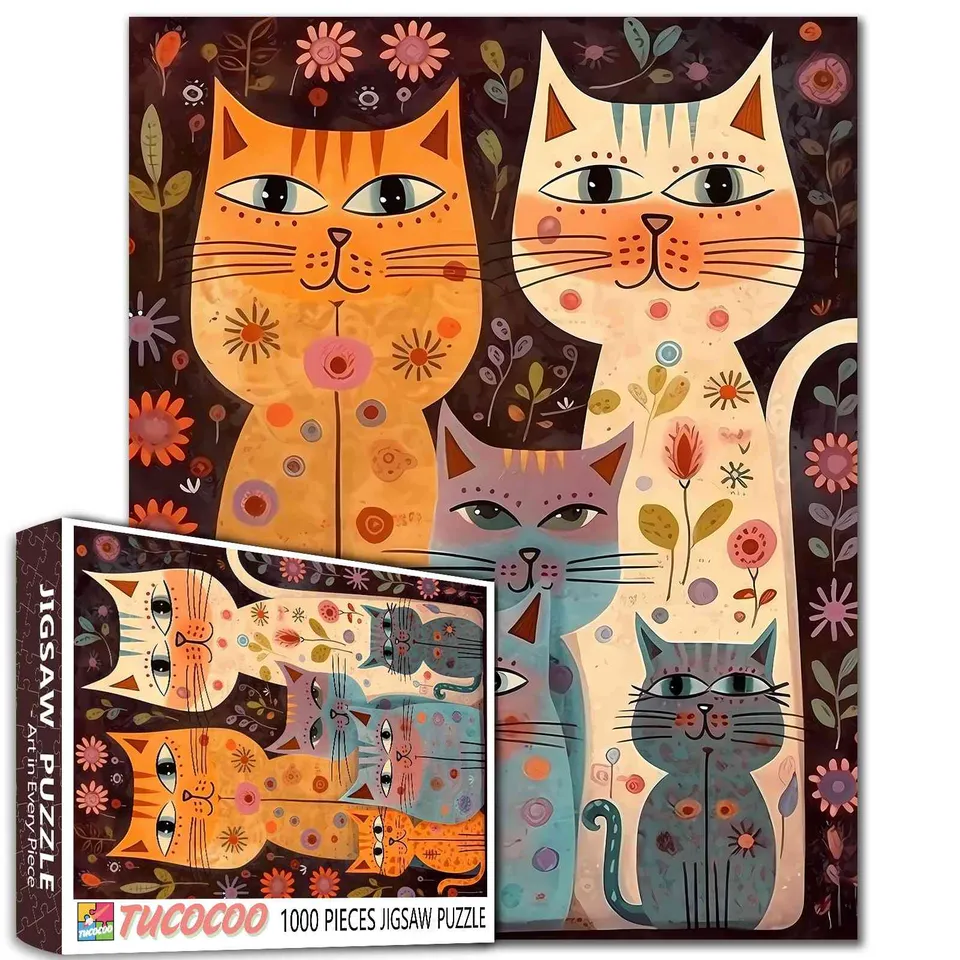 tucocoo-jigsaw-puzzles-cats-family-puzzle-1000-teile-katzen image 1