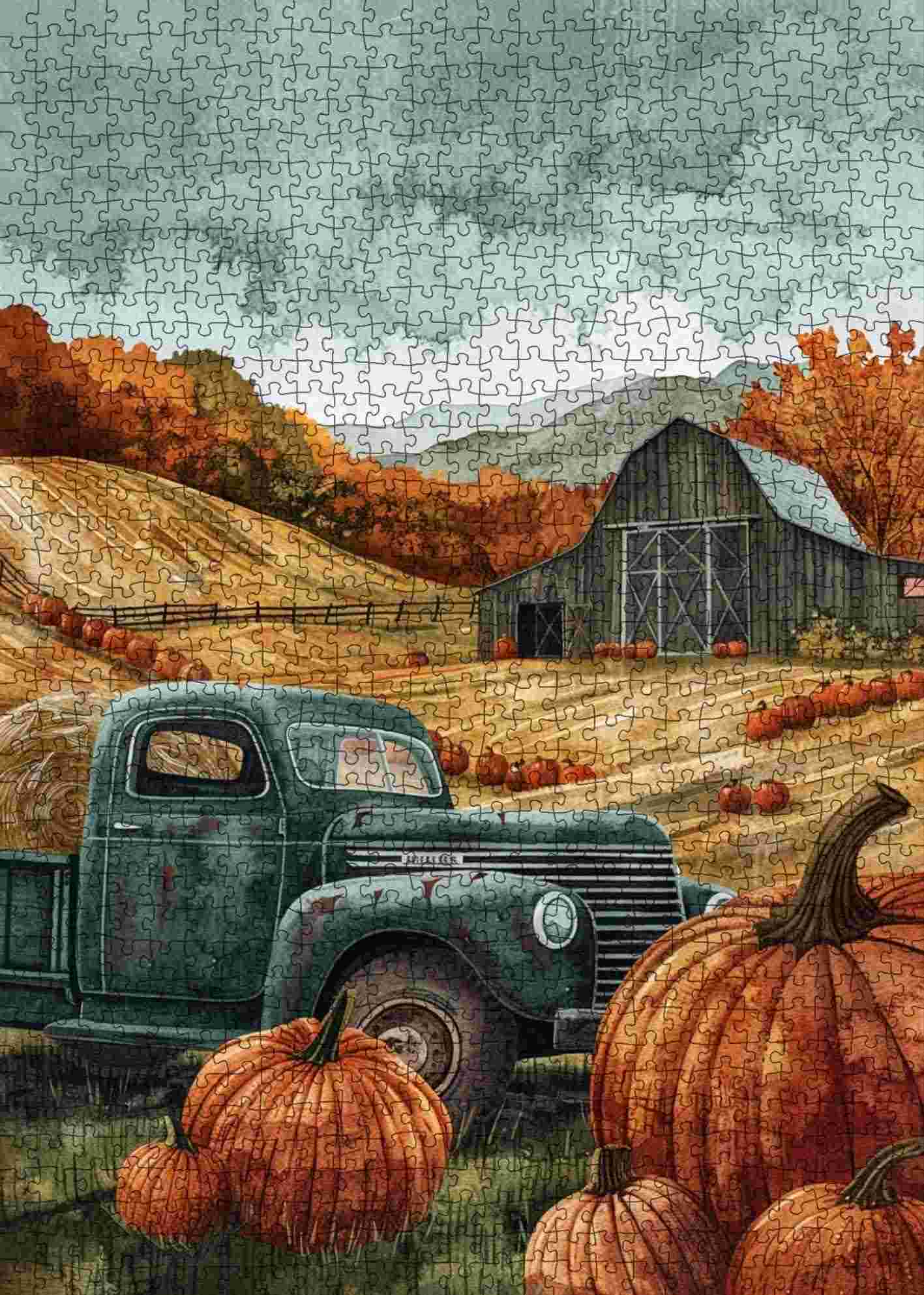 tucocoo-autumn-truck-and-pumpkin-farm-puzzle-1000-herbst image 2