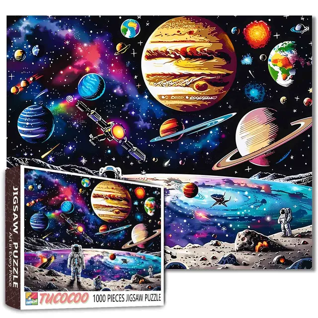 tucocoo-astronaut-colorful-stellar-craft-puzzle-1000-teile-mond image 1