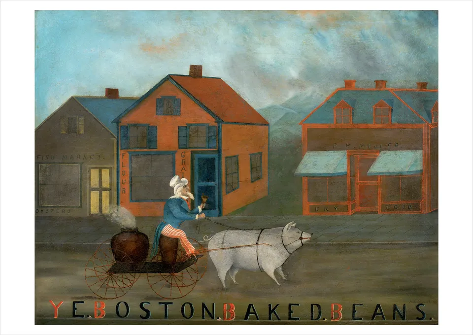 pomegranate-h-e-covill-ye-boston-baked-beans-postkarte image 1