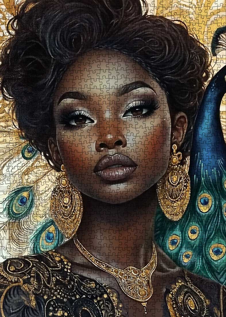 tucocoo-african-queen-peacock-puzzle-1000-teile-gold image 2
