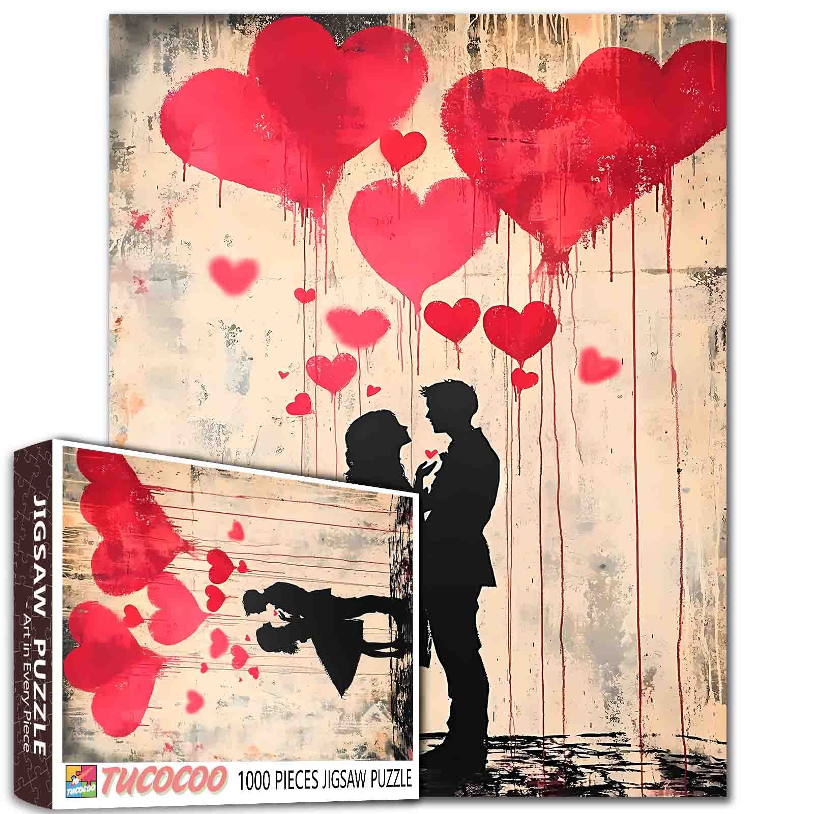 tucocoo-graffiti-lovers-silhouette-puzzle-1000-teile-liebe image 1