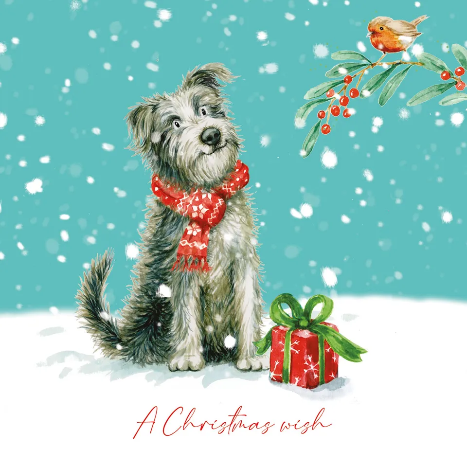 otter-house-christmas-scruffy-pup-weihnachtskarten-pack-hund image 1