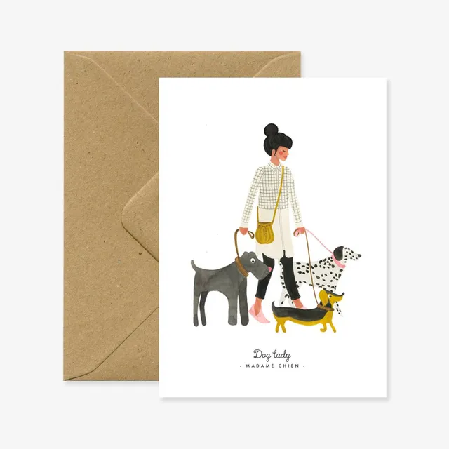 all-the-ways-to-say-madame-chien-gru-karte-a6-hund image 1