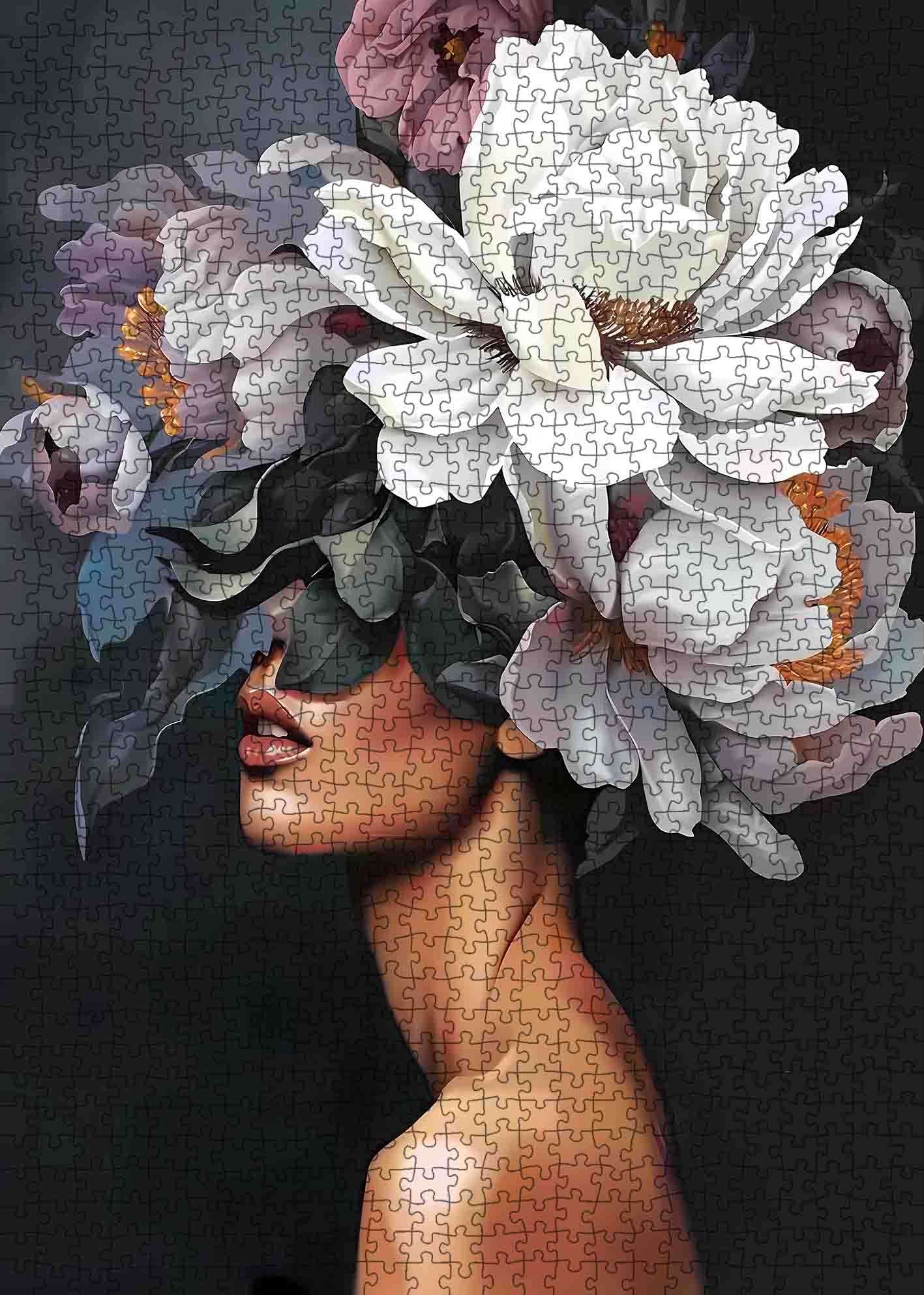 tucocoo-floral-elegance-portrait-puzzle-1000-teile-frau image 2