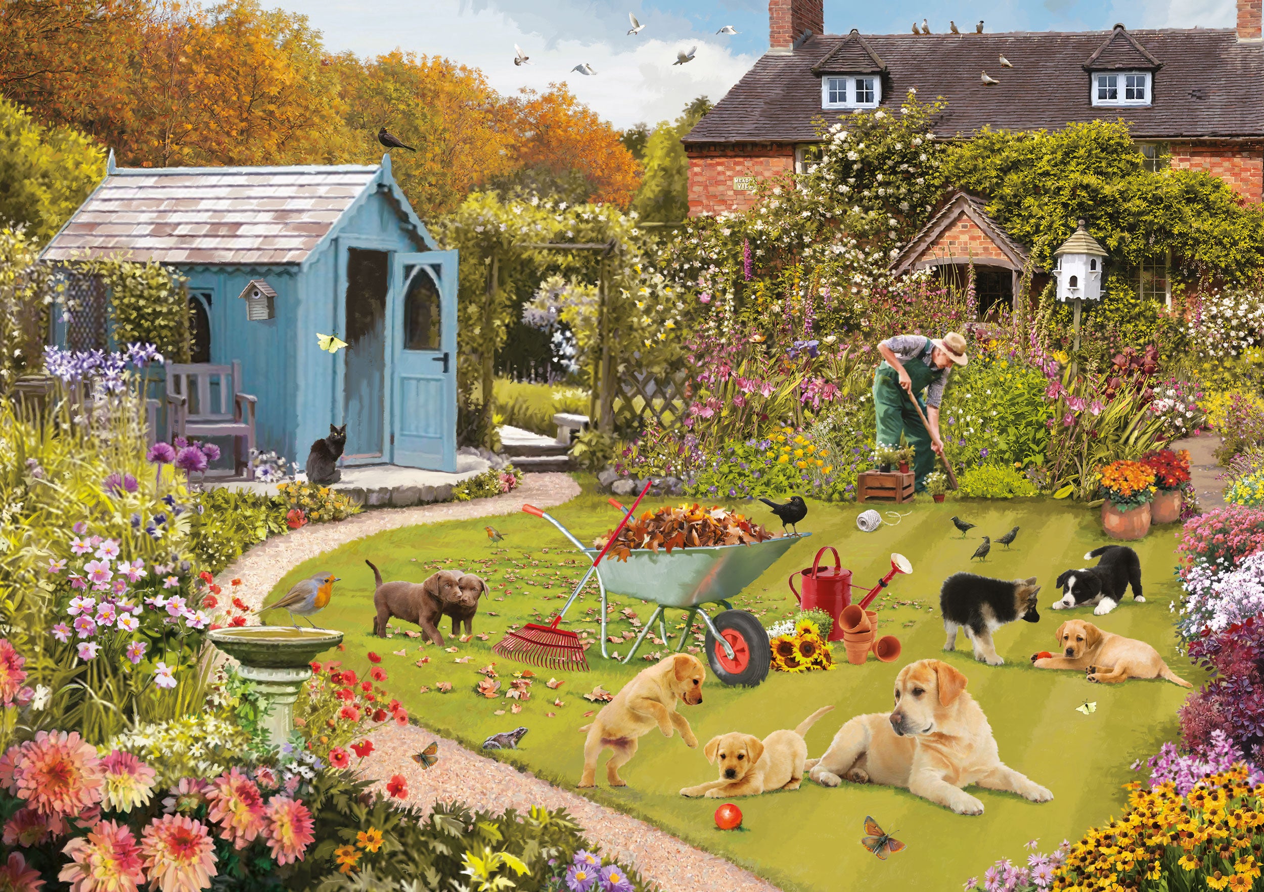 otter-house-garden-fun-500xl-puzzle-hund-katze image 1