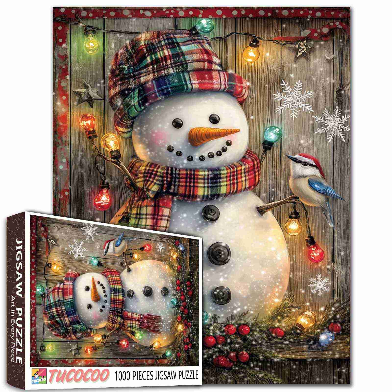 tucocoo-festive-snowman-lights-puzzle-1000-teile-weihnachten image 1