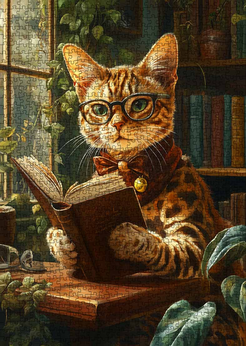 tucocoo-smart-cat-reading-puzzle-1000-teile-katze image 2