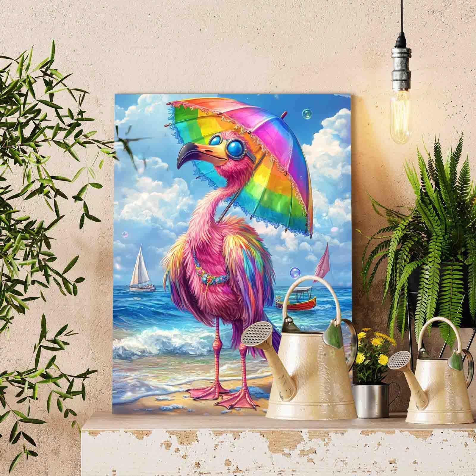 tucocoo-paint-by-numbers-rainbow-flamingo-malen-nach-zahlen-ohne-rahmen image 2