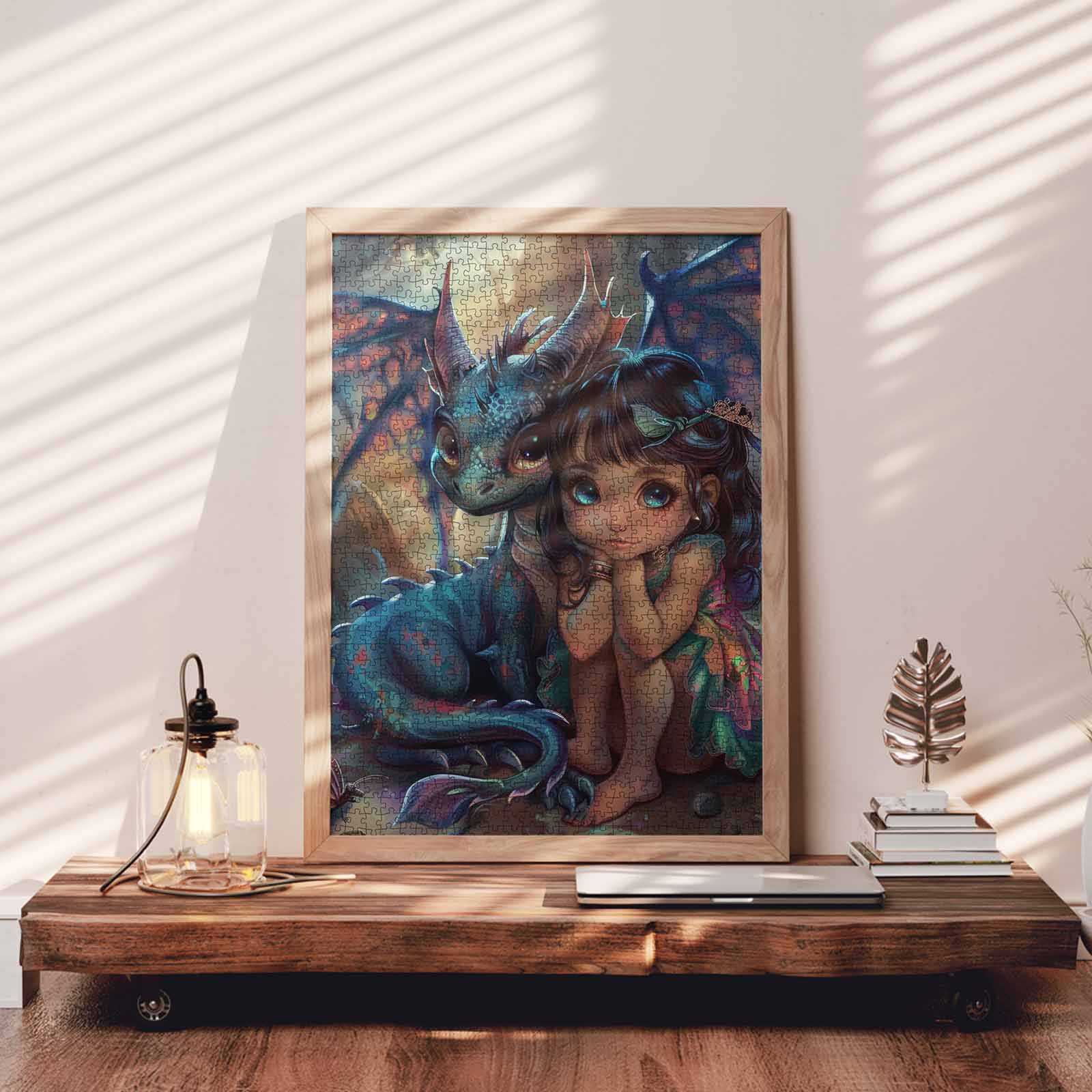 tucocoo-enchanted-dragon-and-girl-puzzle-1000-teile-drache image 3