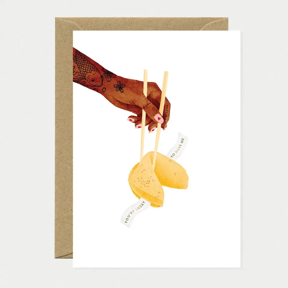 all-the-ways-to-say-lucky-to-have-me-grusskarte-goldfolie image 1