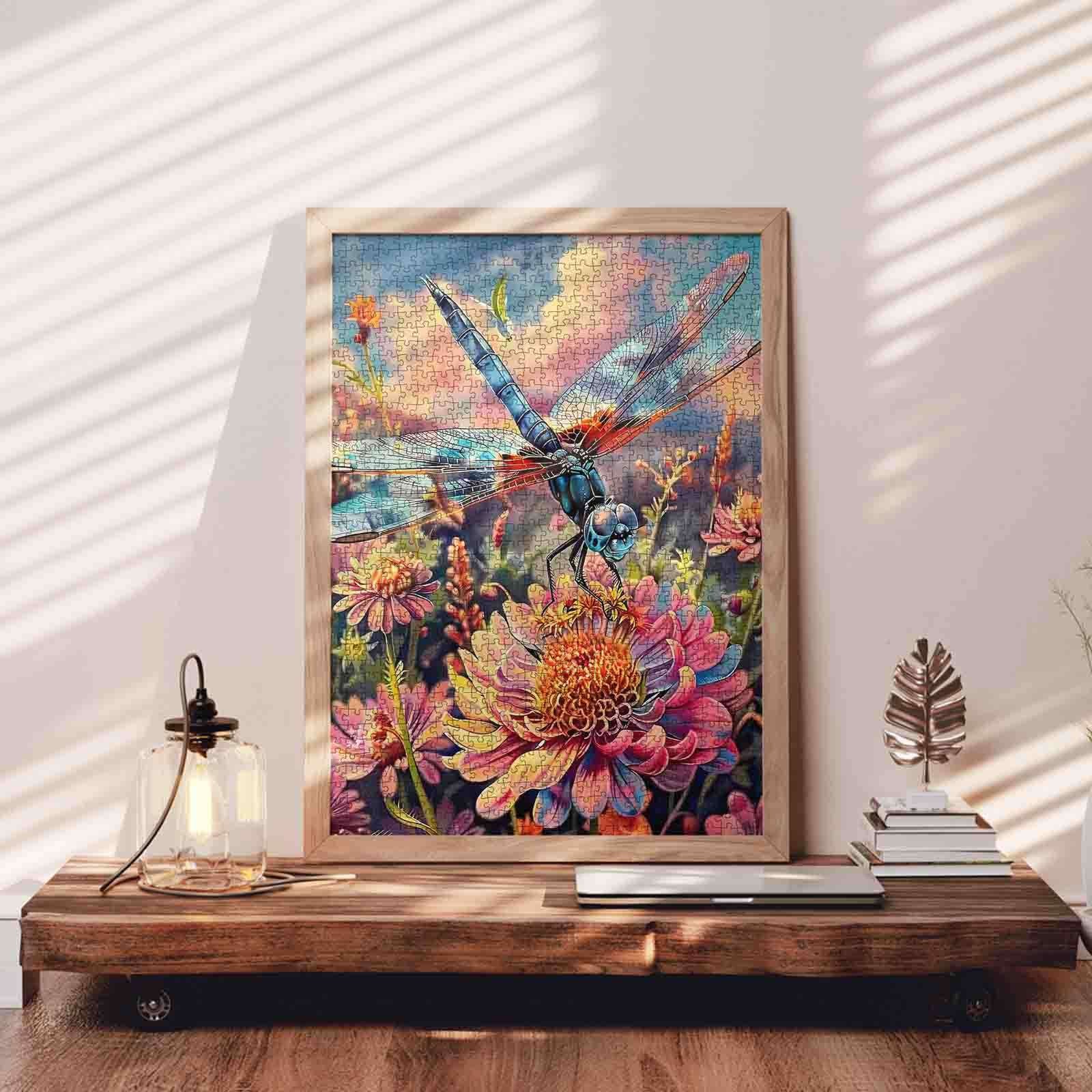 tucocoo-dragonfly-over-wild-blooms-puzzle-1000-teile-natur image 3