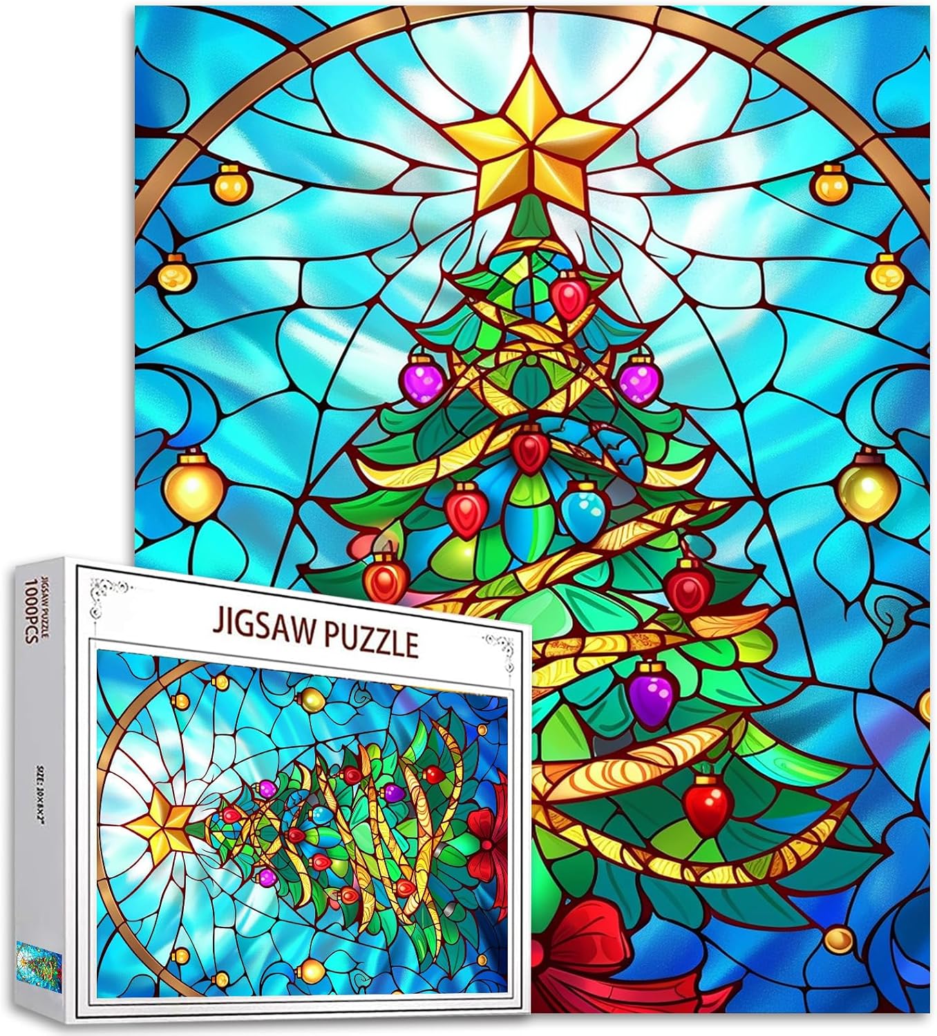 tucocoo-christmas-tree-glass-puzzle-1000-teile-weihnacht image 1